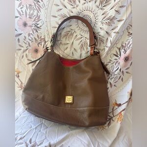 Dooney & Bourke Brown Shoulder Bag with Gold Hardware